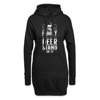 Buck Deer Hunting Hunter Vintage - Sweat-shirt à capuche long Femme - noir - Devant