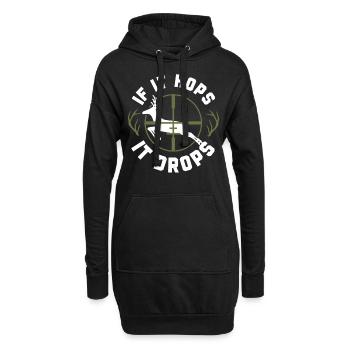 Buck Deer Hunting Hunter Vintage - Sweat-shirt à capuche long Femme - noir - Devant