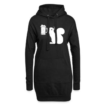 Biereichhörnchen Drôle d’écureuil - Sweat-shirt à capuche long Femme - noir - Devant