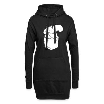 Drôle d’écureuil, écureuil, mignon - Sweat-shirt à capuche long Femme - noir - Devant