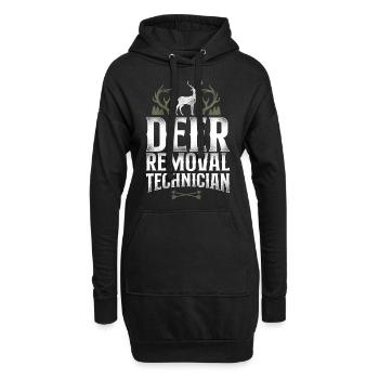 Buck Deer Hunting Hunter Vintage - Hoodie-Kleid - Schwarz - Vorne