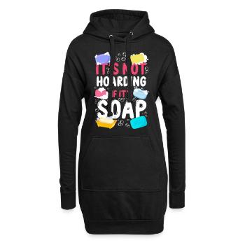 Fabrication de savon Artisanat Ce n’est pas - Sweat-shirt à capuche long Femme - noir - Devant