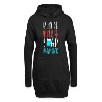 Soap Making Crafting Peace Love - Hoodie Dress - black - Front