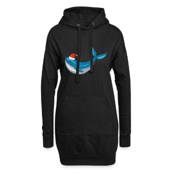 Vilaine baleine de Noël - Sweat-shirt à capuche long Femme - noir - Devant