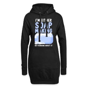Fabrication de savon Artisanat Je suis soit - Sweat-shirt à capuche long Femme - noir - Devant