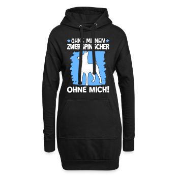 Ohne Zwergpinscher ohne mich Pinscher - Hoodie-Kleid - Schwarz - Vorne