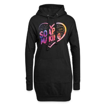 Soap Making Crafting Heart - Hoodie-Kleid - Schwarz - Vorne