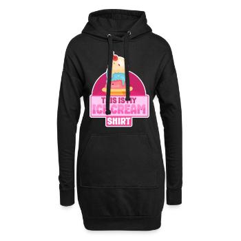 Cornet de crème glacée C’est ma glace - Sweat-shirt à capuche long Femme - noir - Devant
