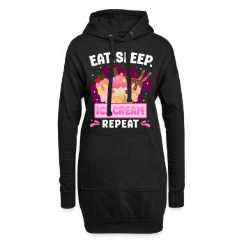 Cornet de crème glacée Manger de la crème glacée sleep - Sweat-shirt à capuche long Femme - noir - Devant