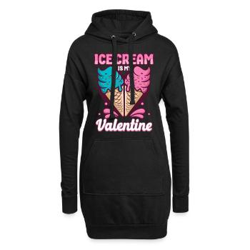 Ice Cream Valentines Day Cone - Hoodie-Kleid - Schwarz - Vorne