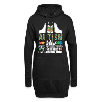 Autisme autistique Papa Autiste - Sweat-shirt à capuche long Femme - noir - Devant