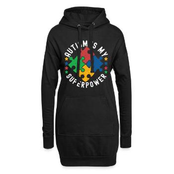 Autisme autistique Autiste - Sweat-shirt à capuche long Femme - noir - Devant