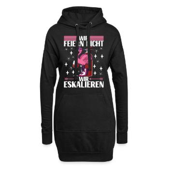 Saufen Party Alkohol Wein - Hoodie-Kleid - Schwarz - Vorne