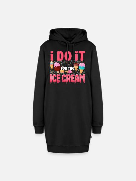 Ice Cream Cone Popsicle I Do It - Hoodie-Kleid - Schwarz