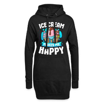 Ice Cream Cone Popsicle Ice Cream - Hoodie-Kleid - Schwarz - Vorne