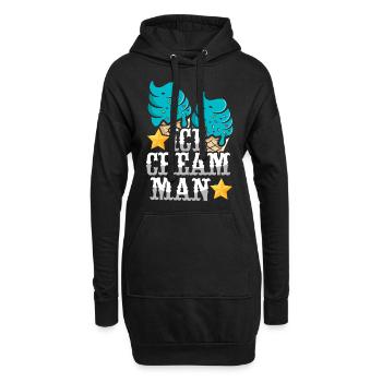 Ice Cream Boy Cone Ice Cream Man - Hoodie-Kleid - Schwarz - Vorne