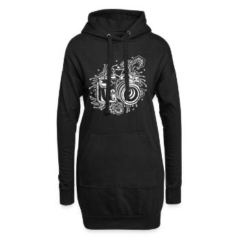 Fotografie-Fotokamera mit Blumen Kamera-Fotograf - Hoodie-Kleid - Schwarz - Vorne