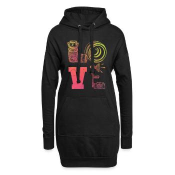 LIEBE Fotografie LIEBE Fotograf Kamerafografie - Hoodie-Kleid - Schwarz - Vorne