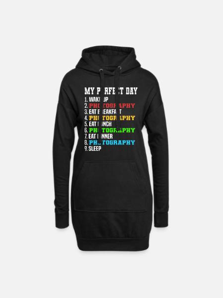 Tagesplan für Fotografen Meine perfekte - Hoodie-Kleid - Schwarz
