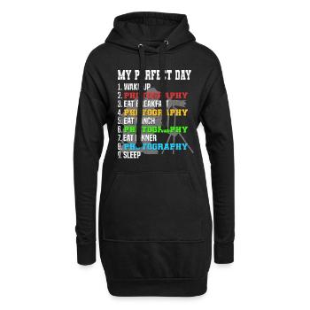 Tagesplan für Fotografie Mein perfekter - Hoodie-Kleid - Schwarz - Vorne