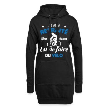 Retraité Mon Boulot Est De Faire Du Vélo Humour - Sweat-shirt à capuche long Femme - noir - Devant