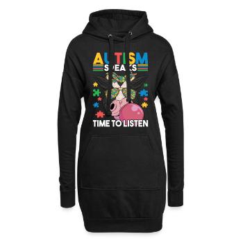 Autisme autistique Autiste - Sweat-shirt à capuche long Femme - noir - Devant