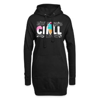 Ice Cream Cone Chill - Hoodie-Kleid - Schwarz - Vorne