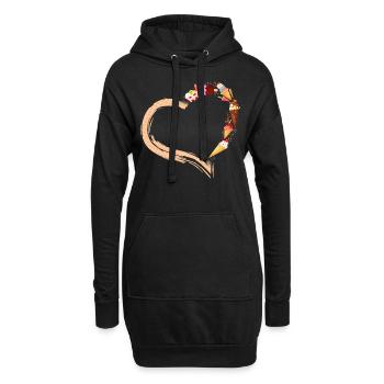 Ice Cream Heart Cone Popsicle - Hoodie-Kleid - Schwarz - Vorne