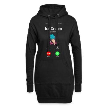 Ice Cream Phone Display Cone Ice - Sweat-shirt à capuche long Femme - noir - Devant