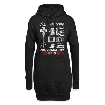 Photo - C’est mon photographe de chemise photo fou - Sweat-shirt à capuche long Femme - noir - Devant