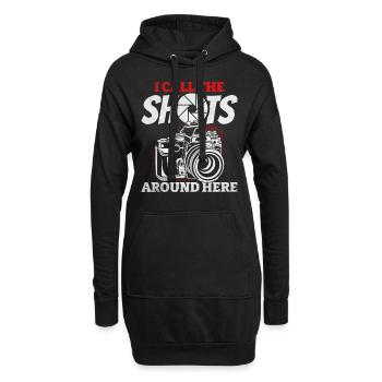 Foto Ich nenne das Sagen hier - Lustiger Fotograf - Hoodie-Kleid - Schwarz - Vorne