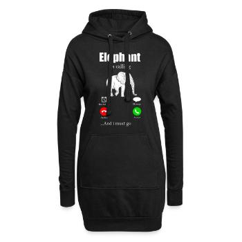 Elefant Elefanten Elephant Rüsseltier Zoo Zirkus - Hoodie-Kleid - Schwarz - Vorne