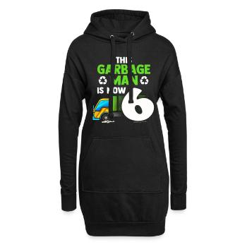 Garbage truck Müllmann Recycling 2nd birthday - Hoodie Dress - black - Front