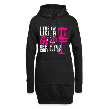 Disc Golf Disc Golfer - Hoodie-Kleid - Schwarz - Vorne