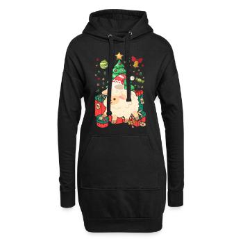 Ugly Christmas Sheep Pattern Tricoté Noël Christ Enfant - Sweat-shirt à capuche long Femme - noir - Devant