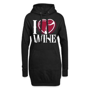Sommelier Wine Drinking Tasting - Hoodie-Kleid - Schwarz - Vorne
