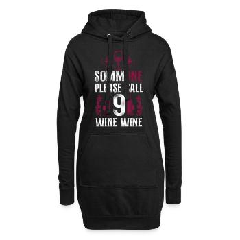 Sommelier Wine Drinking Tasting - Hoodie-Kleid - Schwarz - Vorne