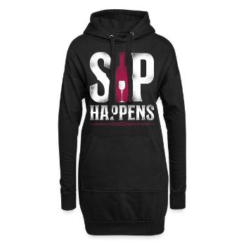 Sommelier Wine Drinking Tasting - Hoodie-Kleid - Schwarz - Vorne