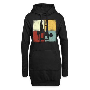 Sommelier Wine Drinking Tasting - Hoodie-Kleid - Schwarz - Vorne
