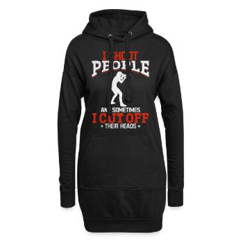 Ich schieße Menschen, manchmal schneide ich ihnen - Hoodie-Kleid - Schwarz - Vorne