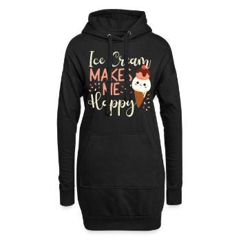 La crème glacée cône de crème glacée me fait - Sweat-shirt à capuche long Femme - noir - Devant