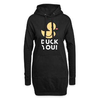 Duck You Enten Wortspiel Sarkasmus Gelbe Ente - Hoodie-Kleid - Schwarz - Vorne