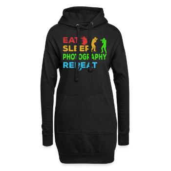 Photographe Eat Sleep Photography - Photo de l’appareil photo - Sweat-shirt à capuche long Femme - noir - Devant