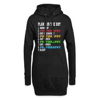 Plan du photographe pour la journée - Sweat-shirt à capuche long Femme - noir - Devant
