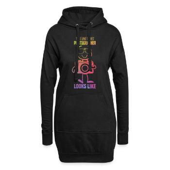So sieht der beste Fotograf aus - Foto - Hoodie-Kleid - Schwarz - Vorne