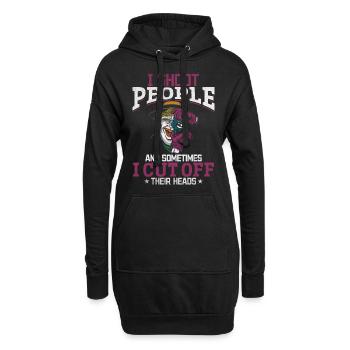 Ich erschieße Menschen, manchmal schneide ich - Hoodie-Kleid - Schwarz - Vorne