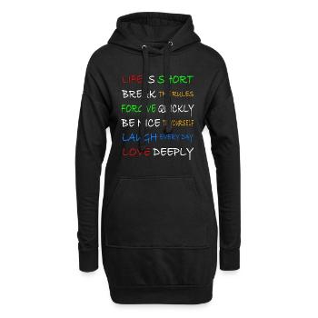 Dictons drôles et sagesse sur la vie - Sweat-shirt à capuche long Femme - noir - Devant