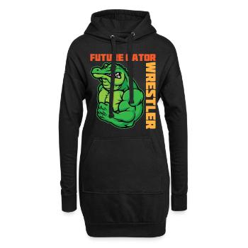 Crocodile Alligator Wrestling Reptile Cadeau - Sweat-shirt à capuche long Femme - noir - Devant