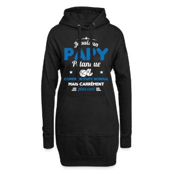 Un Papy Pétanque Comme Un Papy Normal - Sweat-shirt à capuche long Femme - noir - Devant