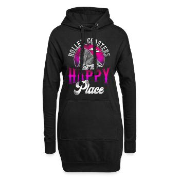 Roller Coaster Vintage Roller - Hoodie-Kleid - Schwarz - Vorne